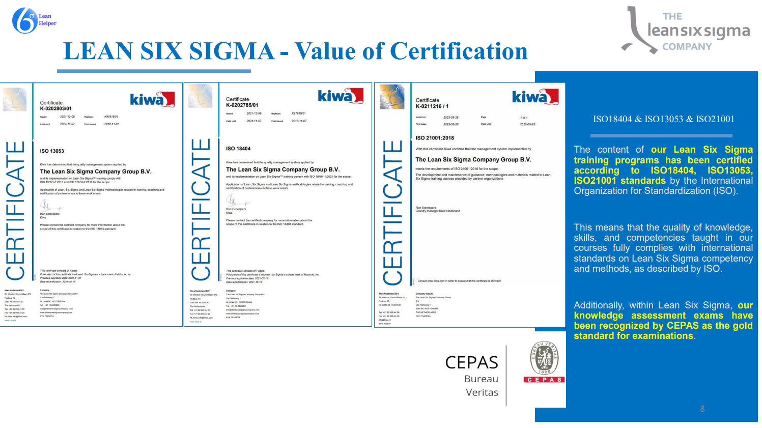 Value of certifications